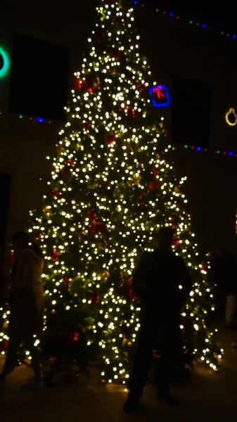 Decorated Christmas Tree Night — Stock Photo, Image