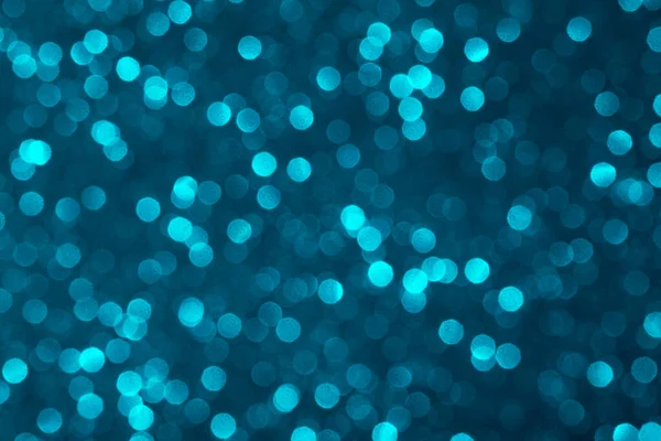 Abstract Blue Turquoise Color Dots Defocused Bokeh Background Holiday Festive — Stock Photo, Image