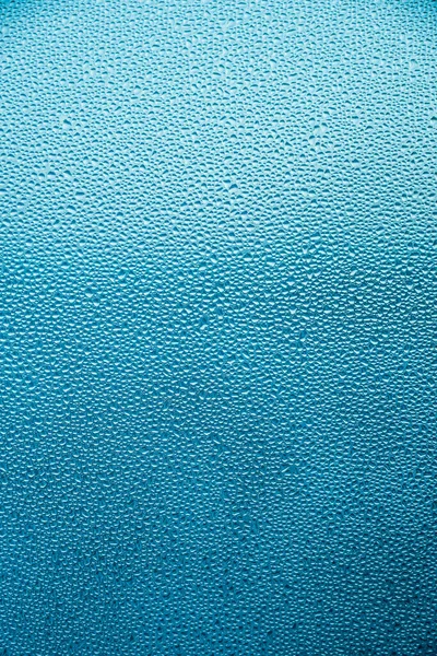 Abstract water drops on glasses window blue gradient color background. — Stock Photo, Image