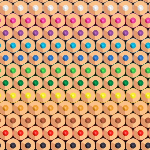 Modèle Sans Couture Avec Des Rangées Crayons Couleur Fond Couleur — Image vectorielle