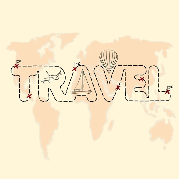 Travel map on a globe — ストックベクタ