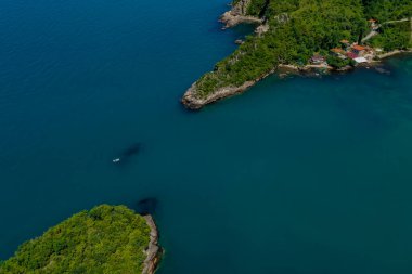 Gideros körfezi manzaralı, Cide, Kastamonu, Türkiye, ayrıca Genoese tarihli Karadeniz 'in en güzel doğal körfezi.