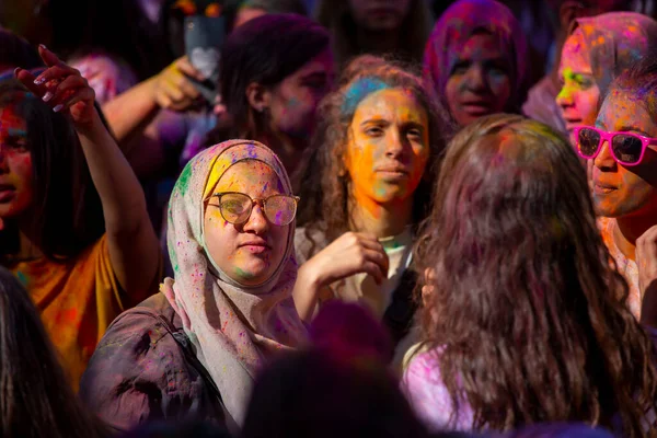 Istanbul Turkey Сентября 2019 Люди Веселятся Цветах Время Пробежки Color — стоковое фото