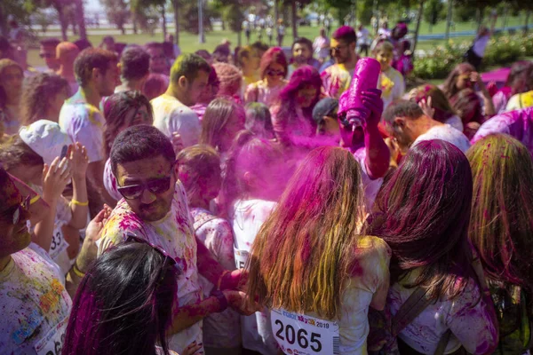 Istanbul Turkey Сентября 2019 Люди Веселятся Цветах Время Пробежки Color — стоковое фото