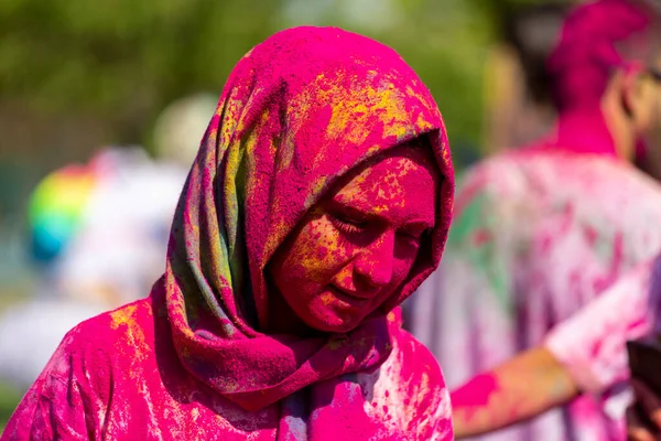 Istanbul Turkey Сентября 2019 Люди Веселятся Цветах Время Пробежки Color — стоковое фото