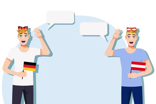 Концепція Міжнародного Спілкування Спорту Освіти Бізнесу Між Німеччиною Австрією Чоловіки — стоковий вектор