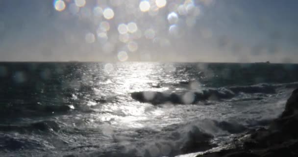 Mar Uma Tempestade Forte Verão Salpicos Voam Para Câmera Itália — Vídeo de Stock