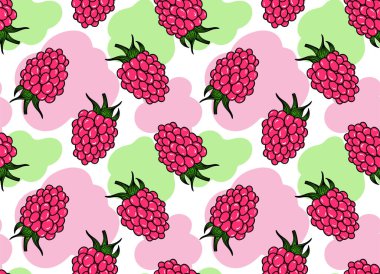 Tatlı ahududu. Parlak böğürtlenli kusursuz desen. 