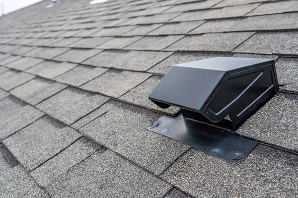 Static vent installed on a shingle roof for passive attic ventilation — Stock Photo, Image