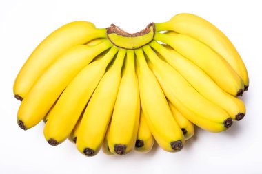 Beyaz arka planda bir grup muz