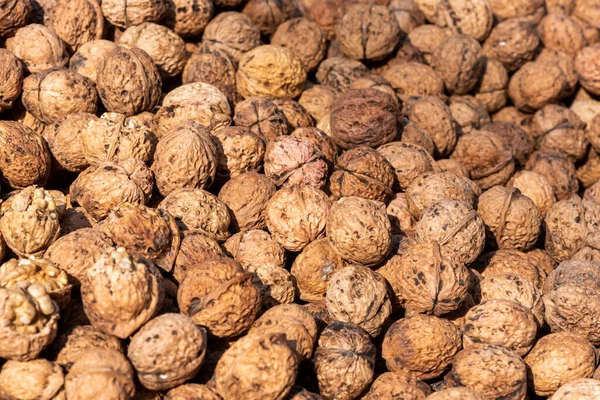 Cumulo di noci su una bancarella di mercato — Foto Stock