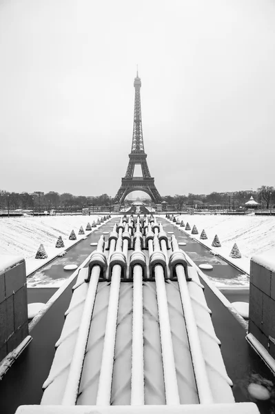 Paris unter dem Schnee — Stockfoto