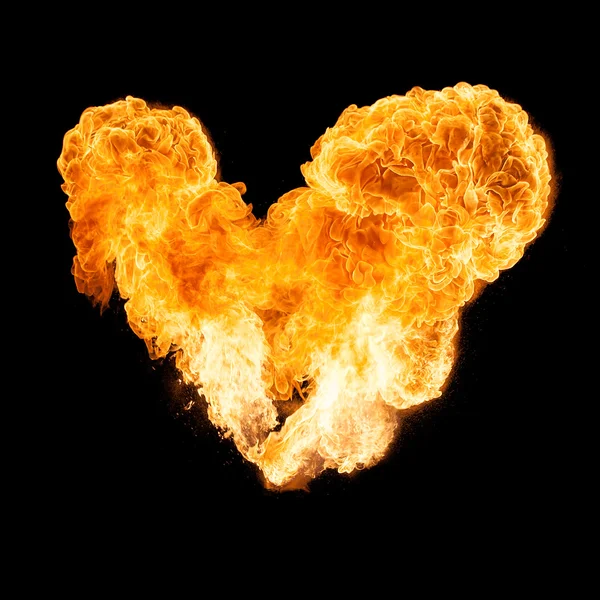 Bola de fuego en forma de corazón — Foto de Stock