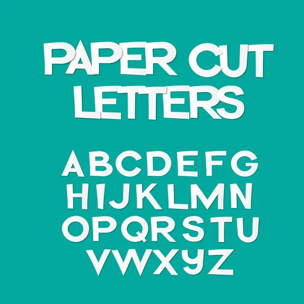 Papier Gesneden Stijl Lettertype Ontwerp Craft Letters Vector Illustratie Origami — Stockvector