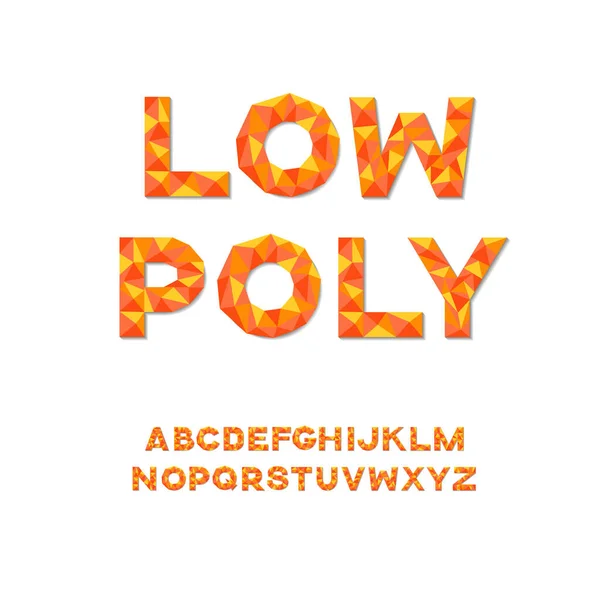 Laag Poly Latin Alfabet Met Zachte Schaduw Vector Illustratie Van — Stockvector