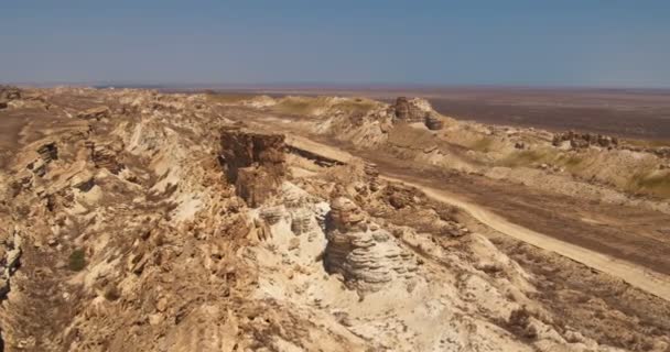 Drone Uzbekistán Karakapakstan Aral Sea Muynak Amu Darya — Vídeos de Stock