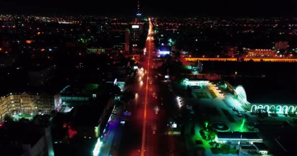 Tashkent Night City Streets — Stock Video