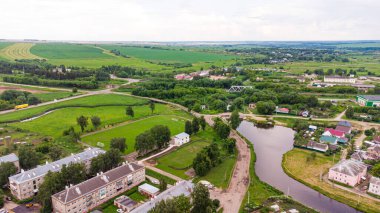 Yuriev-Polsky Nehri Panorama Drone Görünümü
