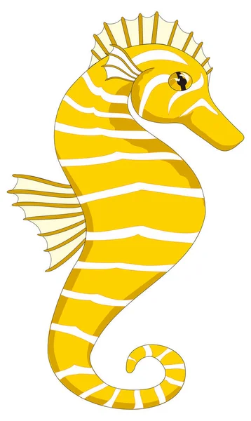 Žlutý Mořský Kůň Ryby Vektor Ilustrace Transparentní Pozadí — Stockový vektor
