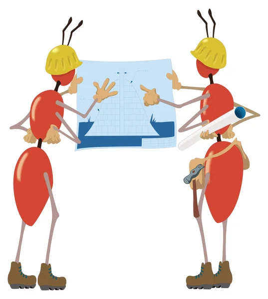 Μυρμήγκι Στην Εργασία Έντομο Διανυσματική Απεικόνιση Διαφανές Φόντο — Διανυσματικό Αρχείο