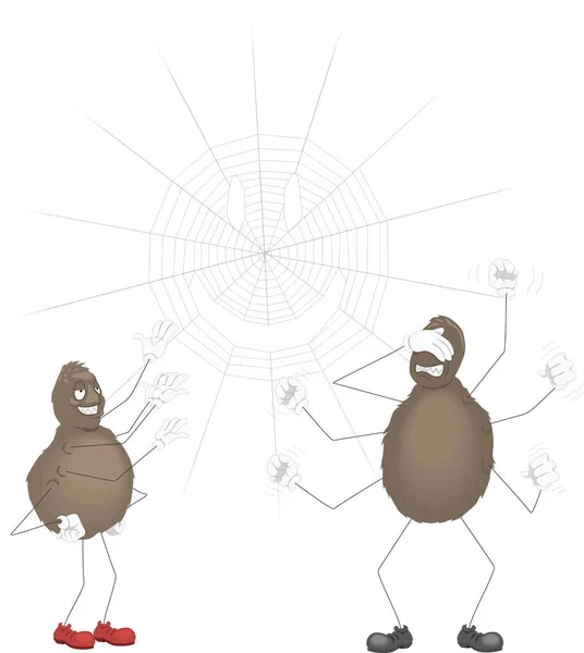 Spindel Bygga Webben Insekt Vektor Illustration Transparent Bakgrund — Stock vektor