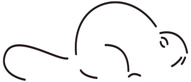 Kunduz hattı sanat hayvan vektör illüstrasyonu şeffaf arkaplan