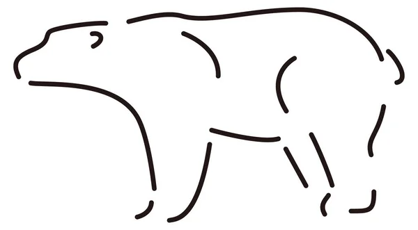 Urso Linha Arte Animal Vetor Ilustração Transparente Fundo — Vetor de Stock