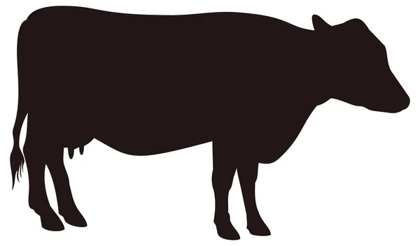 Sylwetka Krowy Zwierzę Wektor Ilustracja Przezroczyste Tło — Wektor stockowy