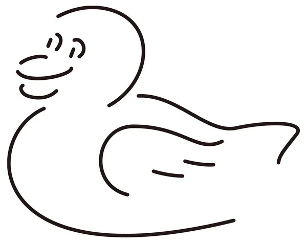 Duck Line Art Vector Illustration Transparent Background — 스톡 벡터