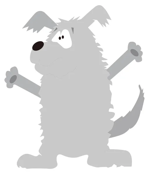 Perro Divertido Pie Animal Vector Ilustración Fondo Transparente — Vector de stock