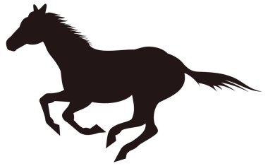 at silueti hayvan vektör çizimi şeffaf arkaplan