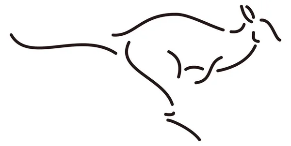 Känguru Linie Kunst Tier Vektor Abbildung Transparent Hintergrund — Stockvektor