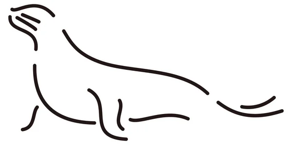 Linha Vedação Arte Animal Vetor Ilustração Transparente Fundo — Vetor de Stock
