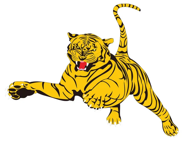 Тигр Сердитий Точковий Тварина Векторна Ілюстрація Прозорого Фону — стоковий вектор