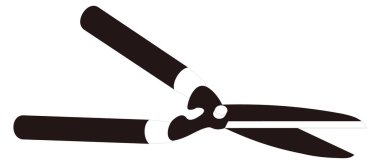 bahçe makası aracı sembol vektör illüstrasyon şeffaf arkaplan