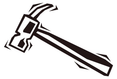 Çekiç aracı sembolü vektör illüstrasyonu şeffaf arkaplan