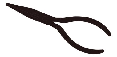 İğne burun pensesi aracı vektör illüstrasyonu şeffaf arkaplan