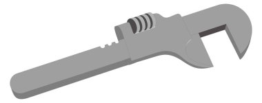 Gümüş maymun anahtar aracı vektör illüstrasyon şeffaf arkaplan