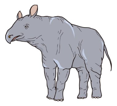 Antik tapir dinozor antik vektör çizimi şeffaf arkaplan