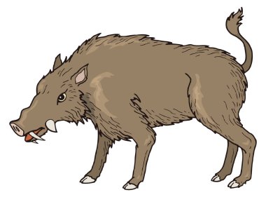 arkeotherium yaban domuzu dinozor antik vektör illüstrasyonu şeffaf arkaplan