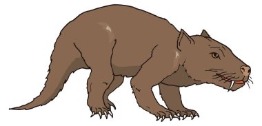 cynognathus dinozor antik vektör çizimi şeffaf arkaplan