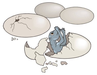 Dinozor yumurtası dinozoru. Eski vektör çizimleri saydam arkaplan