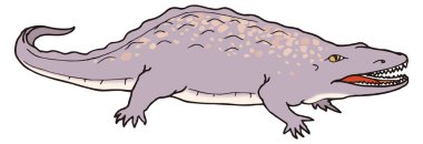 eryops timsah dinozor antik vektör illüstrasyonu şeffaf arkaplan