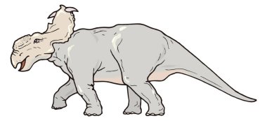 pachyrhinosaurus dinozor eski vektör çizimi şeffaf arkaplan