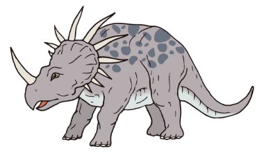 Styracosaurus dinozor antik vektör çizimi şeffaf arkaplan