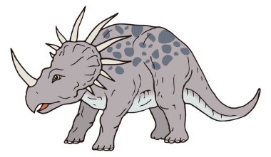 styracosaurus dinosaur ancient vector illustration transparent background clipart