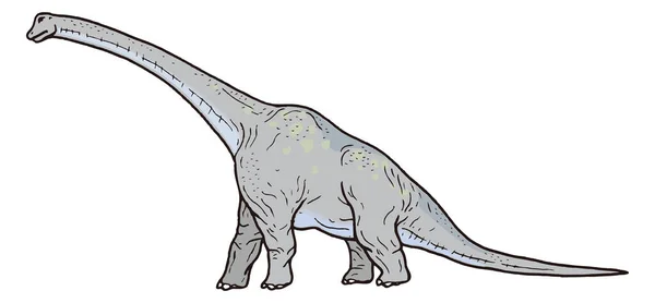 Brachiosaurus Dinosaurus Gambar Vektor Kuno Latar Belakang Transparan - Stok Vektor