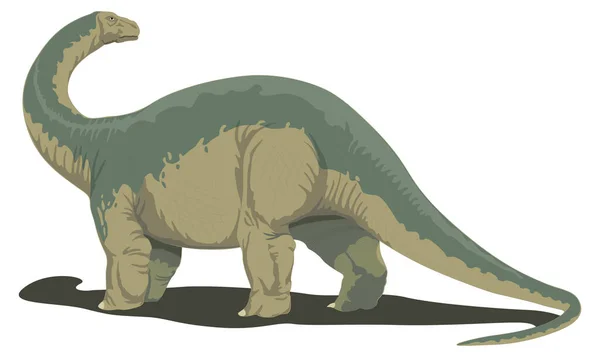 Brontosaurus Dinosaurus Kuno Vektor Ilustrasi Latar Belakang Transparan - Stok Vektor