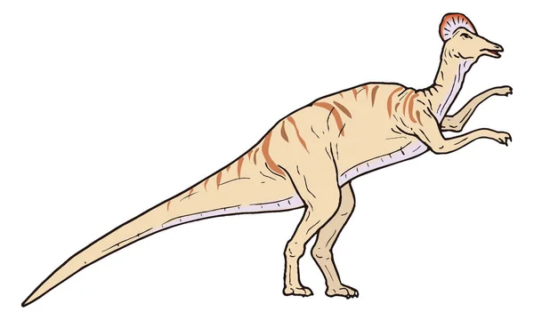 Corythosaurus Dinosaur Ancient Vector Illustration Transparan Background - Stok Vektor