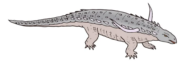 Desmatosuchus Dinozor Eski Vektör Çizimi Şeffaf Arkaplan — Stok Vektör